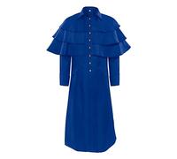 Disfraz de clérigo para hombre, abrigo steampunk, abrigo de párroco, color negro, con falda victoriana, estilo retro
