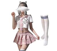 Disfraz de colegiala japonesa, falda plisada a cuadros, uniforme JK, lencería para cosplay, talla única