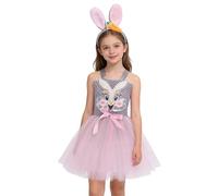 Disfraz de Conejito Niña de Pascua Vestido Tutú para Niñas Accesorios para Disfraz de Conejito de Animales de Vacaciones Disfraces Divertido Cosplay para Actuación Juego de Rol Atuendo Escenario