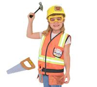 Disfraz de construcción para niños - Functional versátil - Juego de herramientas de 5 piezas Fai, falso juego de ropa de trabajador de ingeniería | Multipurpose Outdoor Indoor Utility