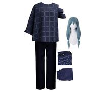 Disfraz De Cosplay De Anime Para Traje De Uniforme De Mahito Conjunto Completo Con Peluca Carnaval De Halloween (Azul,S)