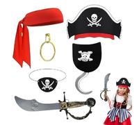 Disfraz De Cosplay - De Halloween Para Niños Piratas,Disfraz De Pirata Para Niños | Conjunto De Disfraces De Piratas Para Juego De Roles | Conjunto De Disfraces De Fiesta De Halloween Para