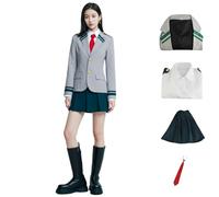 Disfraz de cosplay de Mha, disfraz de Deku Bakugo Ochaco Uraraka, uniforme para Halloween, fiesta de carnaval (juego de mujer, XL)