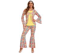 Disfraz de Cosplay Genérico Estilo Patio para Hombre y Mujer Inspirado en los años 70 Disco Hippie y Prehistórico (Yellow, M)