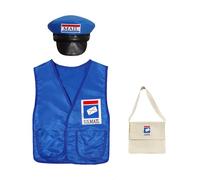 Disfraz de Cosplay Genérico para Niños Halloween Escolar Traje de Espectáculo Cartero Juego de Roles Chaleco Sombrero Mochila Conjunto para Niño y Niña de 3 a 14 Años