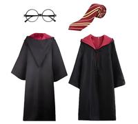 Disfraz de Cosplay Harry, 5 PCS D-isfraz de Cosplay de Mágico, Uniforme Harry, Disfraz de Mago Cos-play para Niños, D-isfraz Mago College Cosplay, Robe Wizard Cos-play para Halloween Navidad Carnaval