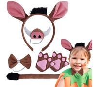 Disfraz de cosplay - Material de tela suave | Diadema, hocico realista y cola de animal dentro del escenario de Halloween y área de - Unidad de kit de personajes elegantes