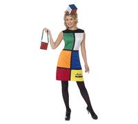 Disfraz De Cubo Rubik Retro De Los Años 80 Para Damas Y Hombres Adultos