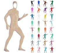 Disfraz de cuerpo completo para hombres, mujeres y unisex, de Halloween, pantalla verde, traje de cosplay, carnaval, bailes de máscaras, traje de segunda piel, bodysuit de Slenderman, de cara abierta