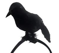 Disfraz de cuervo falso realista con correa, decoración de cuervo negro, plumas para el hombro, decoraciones de Halloween para fiesta de cosplay, cuervos negros, decoración de, disfraz de cuer