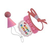 Disfraz de Cumpleaños de Cachorros, Liviano Vesatil de Moda Linda Bufanda de Cumpleaños de Mascota Bufanda Fácil de Limpieza de la Piel Ajustable para Gatos para la Fiesta (Pink)