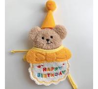 Disfraz de Cumpleaños de Cachorros, Liviano Vesatil de Moda Linda Bufanda de Cumpleaños de Mascota Bufanda Fácil de Limpieza de la Piel Ajustable para Gatos para la Fiesta (Yellow)