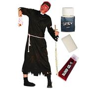 Disfraz de cura zombie con set caracterizacion