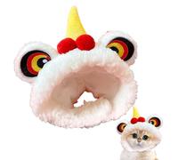 Disfraz de Dance Lion Pet | Chinese Spring Festival Cat | Dog Lion Headgear | Soft Hat Headwear for Pets, Funny Holiday Dress-Up for Cats, Puppies and Dogs
