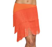 Disfraz de Danza del Vientre para Mujer Falda de Baile Latina Salsa-Tango con Flecos y Borlas Falda de Baile de Cuatro Capas con Borlas Irregular Minifalda con Shorts Festival