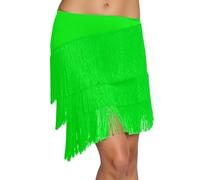 Disfraz de Danza del Vientre para Mujer Falda de Baile Latina Salsa-Tango con Flecos y Borlas Falda de Baile de Cuatro Capas con Borlas Irregular Minifalda con Shorts Festival
