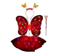 Disfraz de de , Conjunto de traje de para niña con alas de , Little Fairy Princess Dress Up Juego de rol Conjunto de trajes de luz LED para niñas