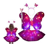 Disfraz de de , Fairy Princess Dress Up Set con ala | Little Fairy Princess Dress Up Role Play LED Light Up Costume Set para niñas