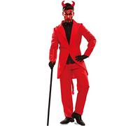 Disfraz de diablo Lucifer para hombre, talla M/L, XL, rojo, disfraz de Satanás, Halloween, carnaval, talla M/L, talla XL
