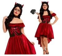 Disfraz De Diablo Para Adultos Damas Deluxe Halloween Día De Los Muertos