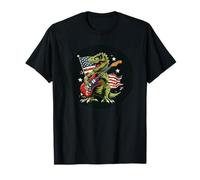 Disfraz de dinosaurio americano con guitarra eléctrica Camiseta