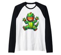 Disfraz de dinosaurio con calabaza para Halloween, cosplay, T-Rex Camiseta Manga Raglan