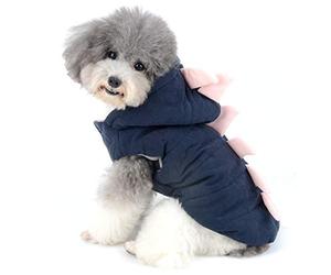 Disfraz de dinosaurio for perro pequeño con capucha, abrigo divertido for niño y niña, chaleco acolchado cálido for cachorro, chaqueta con forro polar suave, suéter for invierno, clima frío, ropa de c