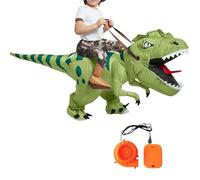 Disfraz de dinosaurio inflable para adultos - poliéster 150-190 cm con Blower | Blow Up Ride On Outfit | Funny T Rex Cosplay Suit For School Convention Stage Performance Theme Park Christmas Event