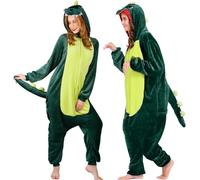 Disfraz de dinosaurio onesie para adultos, mono, pijama de una pieza jumpsuit, pijama de animal dino, mono de dormir de peluche, ropa de dormir overall para mujeres y hombres, disfraz de cosplay para