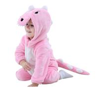 Disfraz de dinosaurio para bebé, diseño de dibujos animados, pelele con capucha, mono para cosplay, traje cálido (3-6 meses)