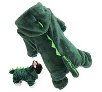 Disfraz de Dinosaurio para Perro, Sudadera con Capucha de Forro Polar cálido, Divertido Overol para de Cosplay, Abrigo Suave y Transpirable, Sudadera de Invierno para Halloween, para Cachorros