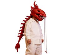 Disfraz de dinosaurio - Sombrero de felpa de esqueleto prehistórico, gorro de animal transpirable con forro acolchado suave, diseño realista, ideal para celebración de niños, festivales de vacaciones