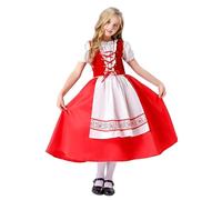 Disfraz de disfraz de Halloween para niña, pequeña Caperucita roja, vestido medieval para cuento role play y fiesta disfrazada para 5 a 12 años, disfraz princesa niña