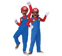 Disfraz de disfraz de mario para nios traje y accesorios oficiales de Super Mario Bros para nios (7-8)
