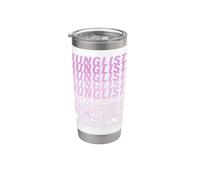Disfraz de DJ de batería y bajo para chica de Pink Junglist, Jungle Mix Music Vaso térmico de acero inoxidable de doble pared