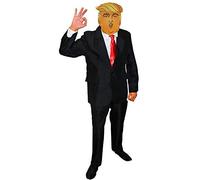 Disfraz de Donald Trump para Adulto - Traje Negro, Corbata Roja y Máscara de Trompa