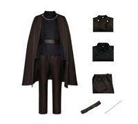 Disfraz de Dooku para cosplay, trajes de cosplay del enemigo de Windu, conjunto de disfraz de camisa de Dooku con bata y cinturón para fiesta de carnaval de Halloween (marrón, 2XL)