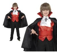 Disfraz De Drácula Para Niños Vampiro De Halloween Ropa Elegante Edad 4-12