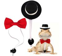 Disfraz de dragón barbudo ajustable, sombrero y pajarita, ropa de dragón barbudo, tela de reptil para lagarto camaleón, talla M