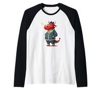 Disfraz de dragón durmiendo en Pijama para Adultos y niños Camiseta Manga Raglan