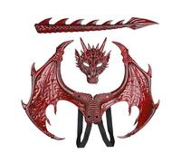 Disfraz de Dragon para niños - Juego de cosplay completo con cola cola y cara | Material reutilizable Fun Outfit Del Dragón Completo Para, Navidad, Pascua, fiestas y Dress-Up