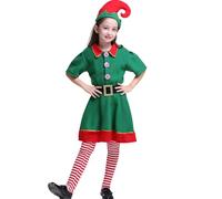 Disfraz de Elf - Elf Christmas Fancy Dress | Elf Costume Clothes Set | Family Outfit Men Women Boys Girls Christmas Carnival Costume Holiday Christmas Suit for Adults Kids Cosplay Costumes