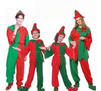 Disfraz de elfo de Navidad para adulto, niño, disfraz de Elfo para padres e hijos para niñas y niños, set de gorros y calcetines Disfraces Lutin de Navidad para toda la familia para carnaval, Cosplay