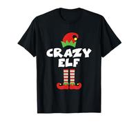 Disfraz de Elfo Loco a Juego para Familia de Navidad Camiseta