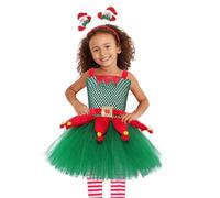 Disfraz de elfos para niños, disfraz de Papá Noel ayudante, disfraz completo de elff de Navidad para niñas, disfraz de Navidad para niña, disfraz de disfraz de Navidad