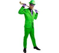 Funidelia Disfraz Oficial de Enigma para hombre, Chaqueta, pantalón, guantes, corbata, sombrero y antifaz, Superhéroes, DC Comics - Traje para adultos para fiestas, Carnaval y Halloween - Talla M