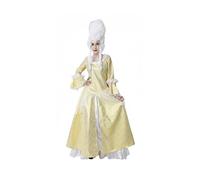 Disfraz de Época Barroco, Barón y Baronesa, Amarillo Dorado con Blanco, Incluye Vestido para Mujer y Chaqueta con Chaleco, Pantalón y Cuello para Hombre, Pelucas No Incluidas (Mujer, Talla única M/L)