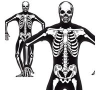 Disfraz de Esqueleto Brilla en la Oscuridad Segunda Piel Halloween Hombre Nuevo