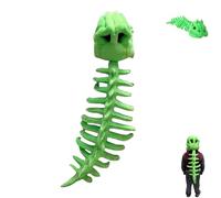 Disfraz de esqueleto de dinosaurio de peluche para usar, diseñado como un traje de juego de rol de personaje de esqueleto. Ideal para fiestas de disfraces y sesiones de fotos. (Verde,100 cm)