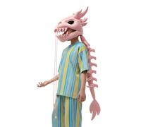 Disfraz de esqueleto de dinosaurio de peluche - Tocado y columna vertebral con calavera 3D, traje realista, para adultos | niños adultos Halloween Dress Up Party accesorios cosplay Coto